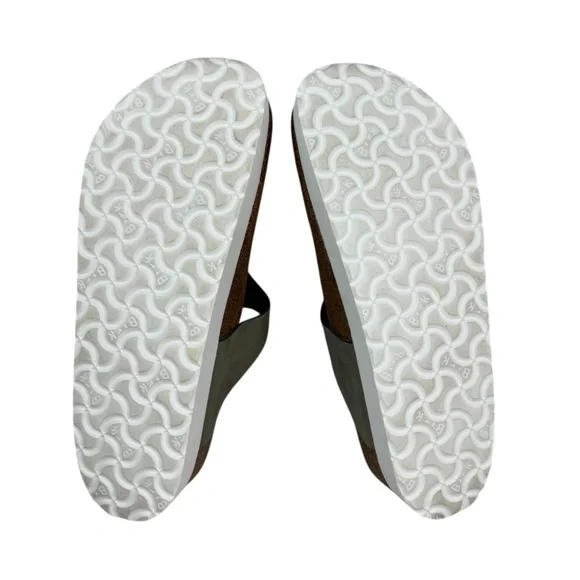 BIRKENSTOCK PAPILLIO GIZEH PLATFORM NUBUCK LEATHER DOVE GRAY Sz 42 Women’s Sz 11
